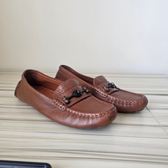 COACH Crosby Driver Brown Leather Loafer Shoes Size 9.5 - Picture 1 of 10